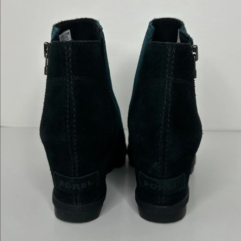 Sorel Joan of Arctic Wedge II Side Zip Boots Blue Suede Women's Size US 9‎ EU 40